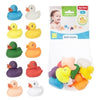 Toi-toys canard en caoutchouc couleurs cool filet a 10 pcs