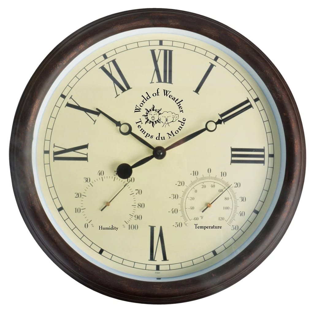 Esschert Design Esschert Design Station horloge avec thermo-hygromètre 30,5 cm TF009
