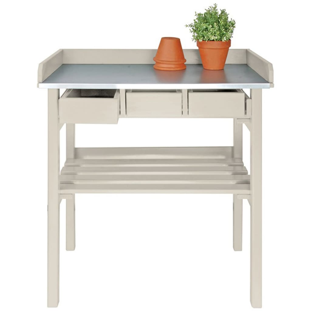 Esschert Design Esschert Design Garden Table de travail avec tiroirs (blanc) CF29W