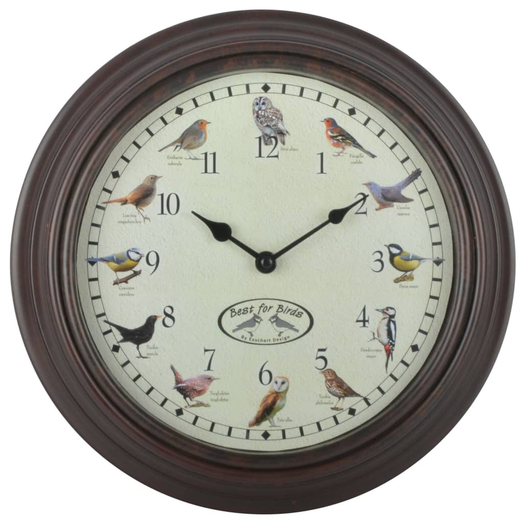 Esschert Design Esschert Design horloge avec sons d'oiseau