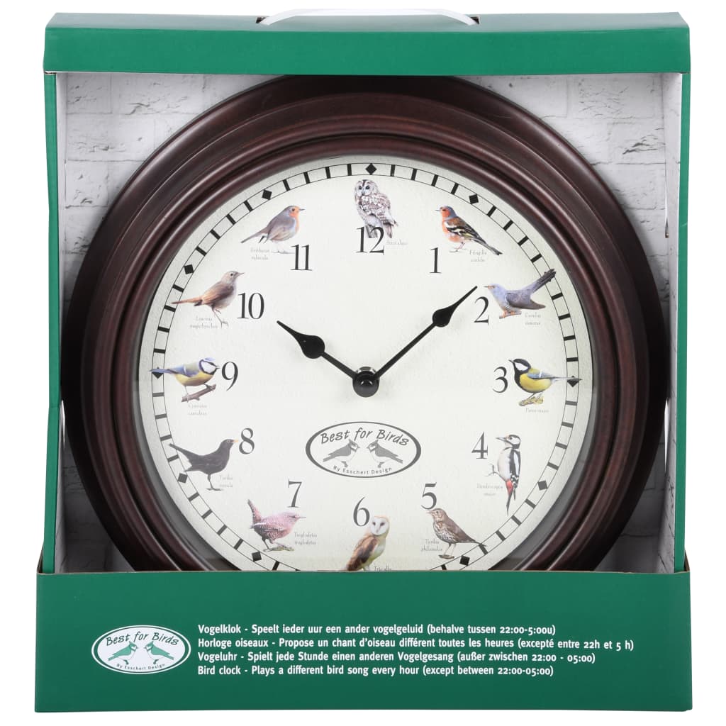 Esschert Design Esschert Design horloge avec sons d'oiseau