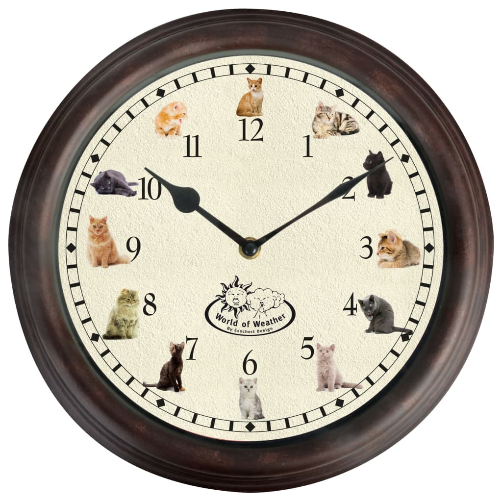 Esschert Design Esschert Design Klock avec des sons de chats