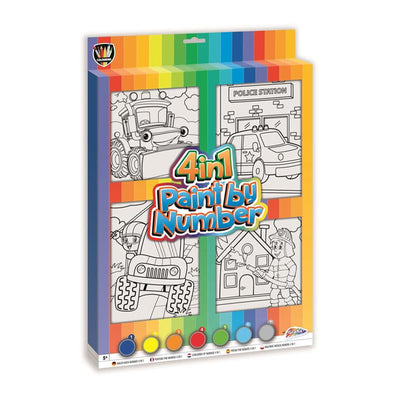 Peinture de groupe d'artisanat créatif aux véhicules numéro 4in1