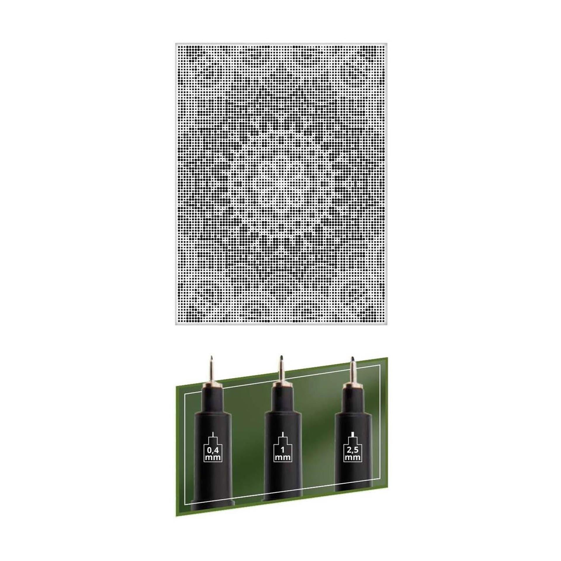Groupe d'artisanat créatif dot art sur toile Mandela - 40 x 30 cm - incl. feutres fins