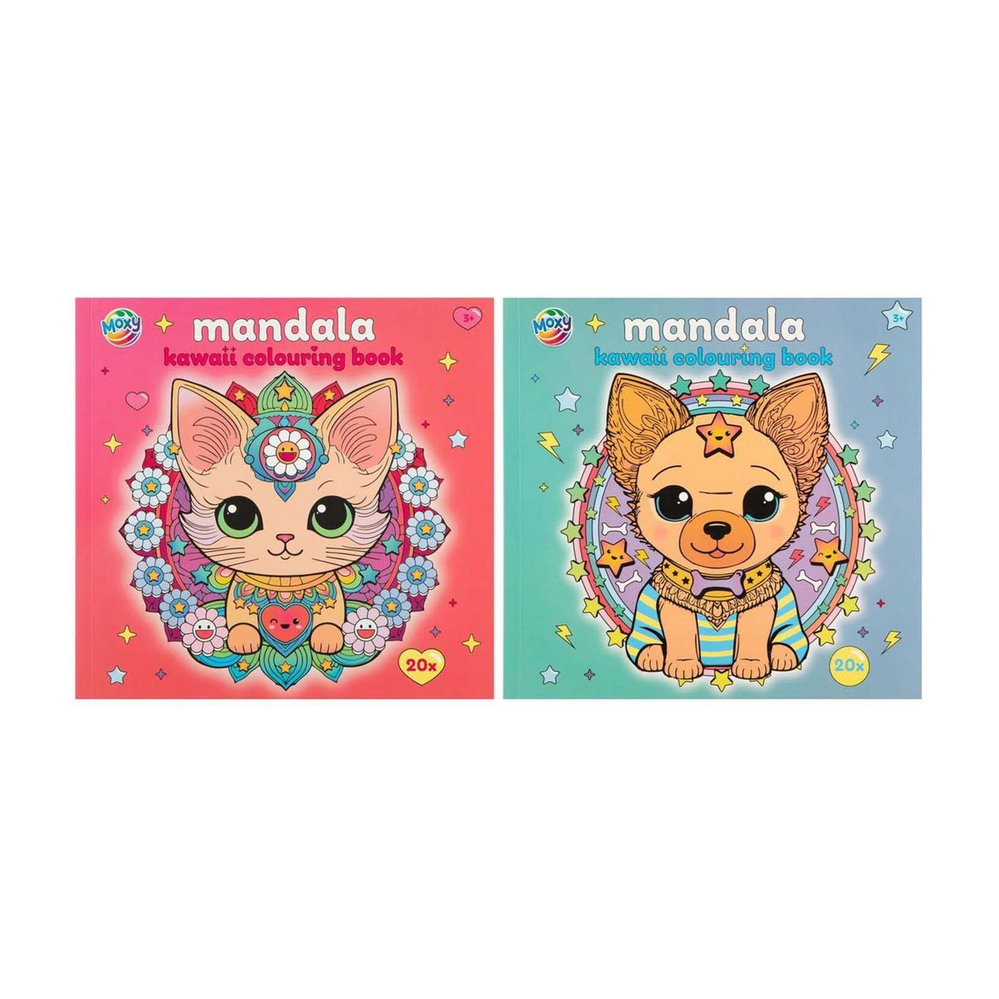 Groupe d'artisanat créatif moxy livre de coloriage mandala kawaii 20p