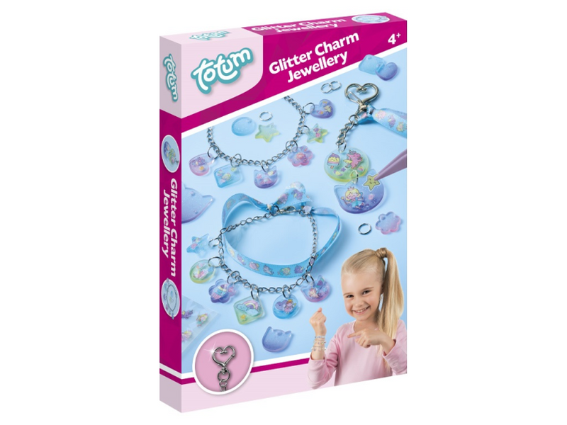 Réaliser des bracelets à breloques autocollants à paillettes et un porte-clés avec des princesses et des licornes kawaii - réaliser des bijoux 2 bracelets et pendentif