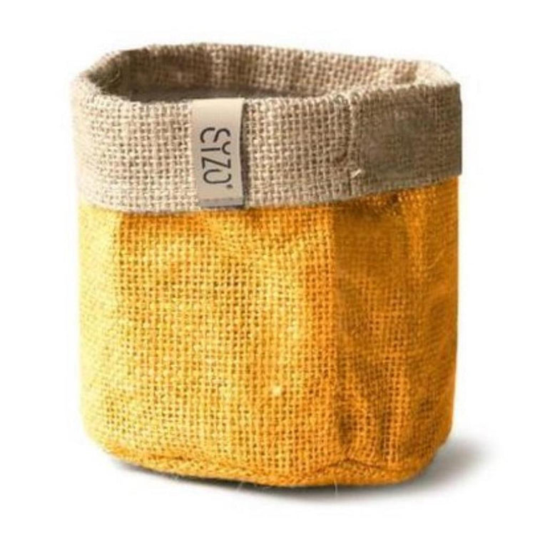 Sac à plante étanche SIZO Sac de jute 30 cm Jaune de moutarde