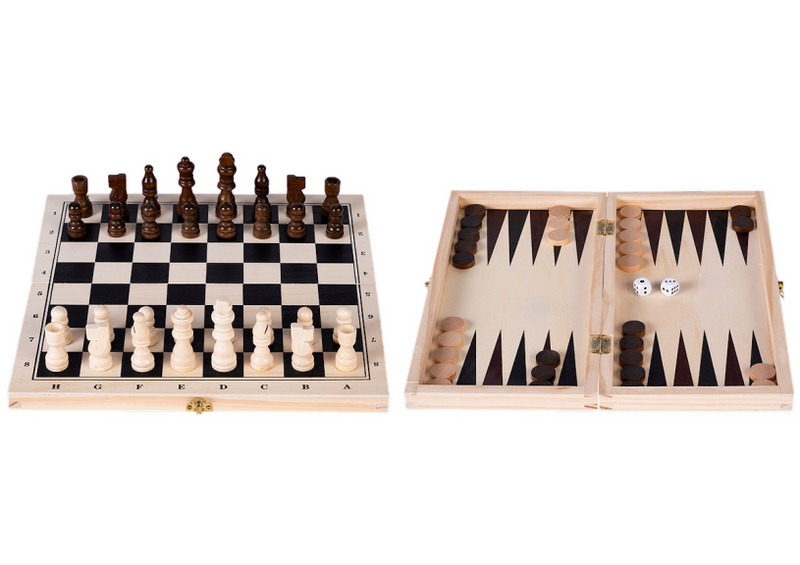 Cassette en bois des échecs Longfield et backgammon 30x16x4 cm