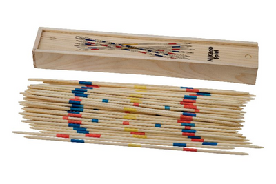 Longfield mikado 25 cm - boîte en bois - concentration jumbo - jeu d'adresse pour intérieur, extérieur - jeu familial - coeur d'ange