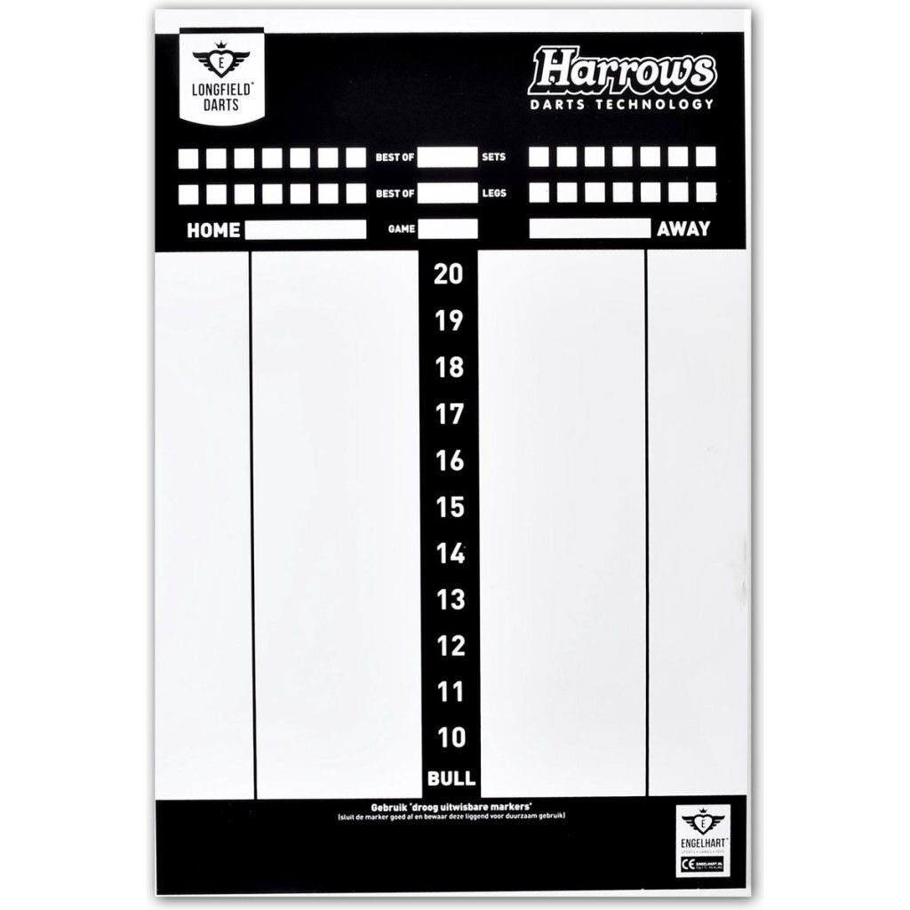 Longfield Games Darts Scoreboard avec marqueur, règles de jeu Wisser