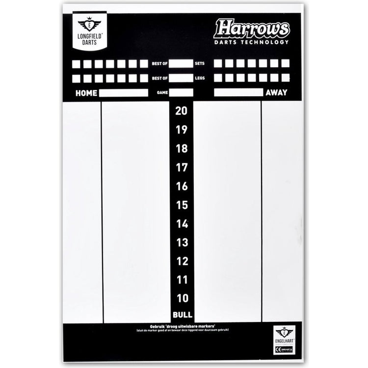 Longfield Games Darts Scoreboard avec marqueur, règles de jeu Wisser