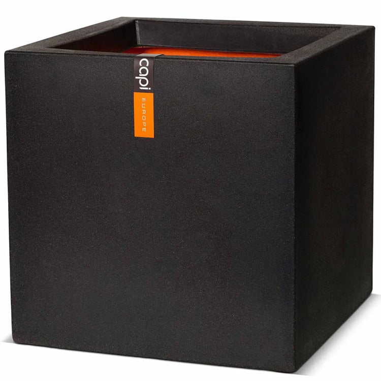 Capi Capi Planter Urban lisse carré 40x40x40 cm noir KBL903