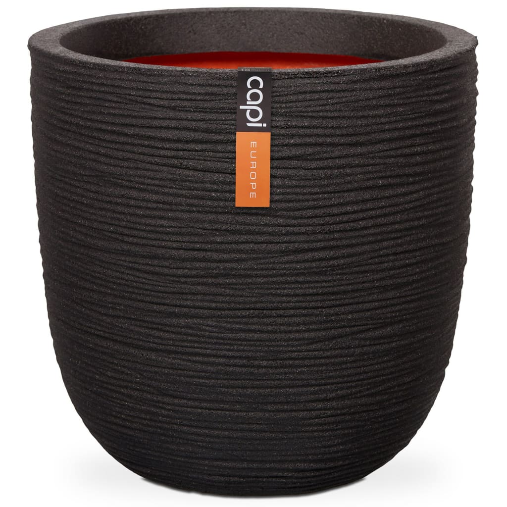 Capi Capi Flowerpot Nature Rib 35x34 cm Black Kblr932