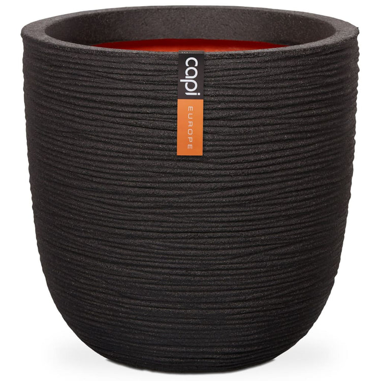 Capi Capi Flowerpot Nature Rib 35x34 cm Black Kblr932
