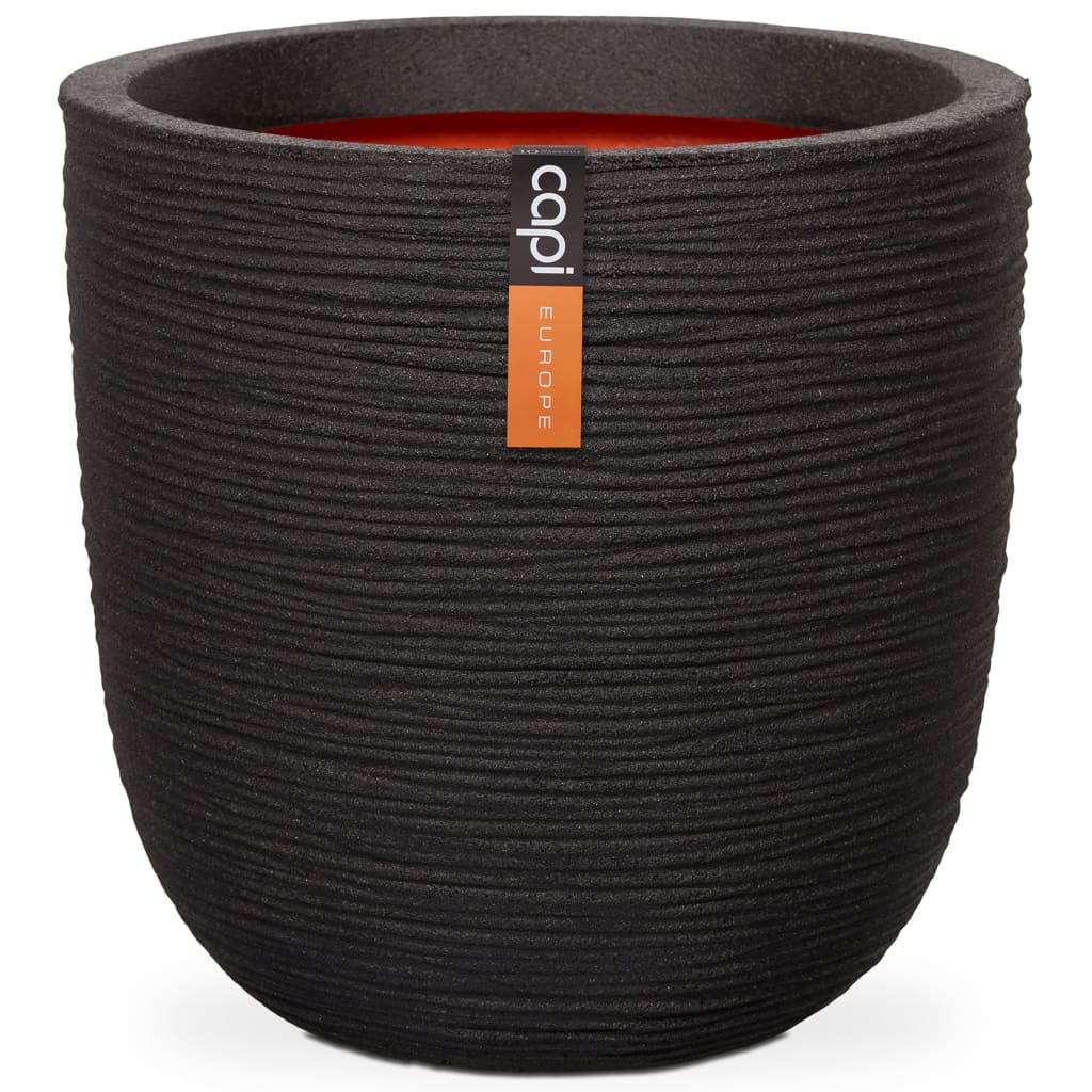 Capi Capi Flowerpot Nature Rib 43x41 cm Black Kblr933