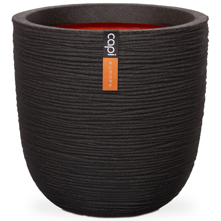 Capi Capi Flowerpot Nature Rib 43x41 cm Black Kblr933