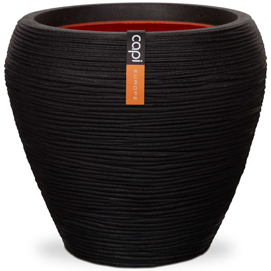 Capi Capi Flowerpot Nature Rib Taps 42x38 cm Black Kblr362