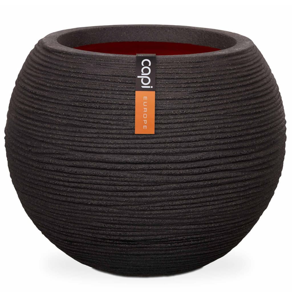 Capi Capi Flowerpot Nature Rib Sphérique 40x32 cm Black Kblr270