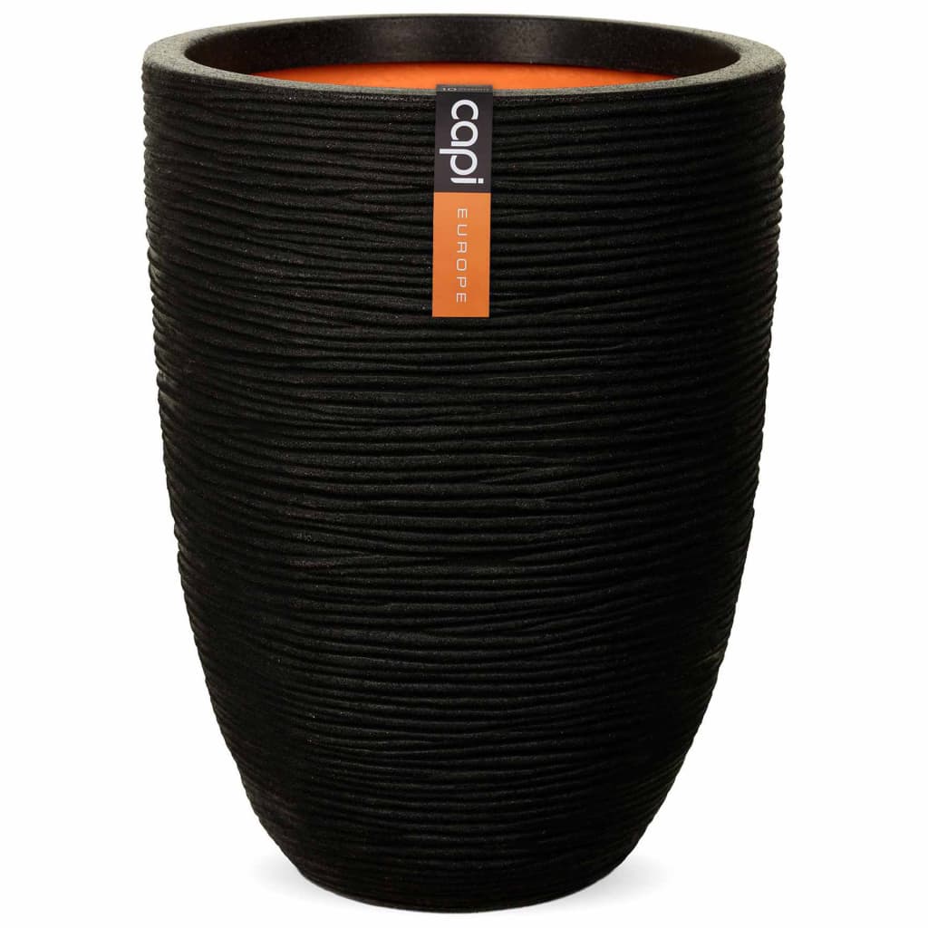 Capi Capi Flowerpot Nature Rib Elegant Low 46x58 cm Black Pkblr783
