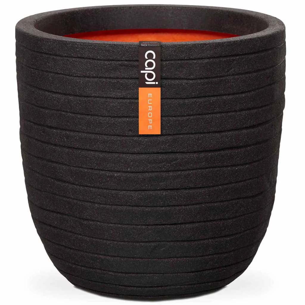 Capi capi pot de fleurs nature rangée 43x41 cm noir kblro933
