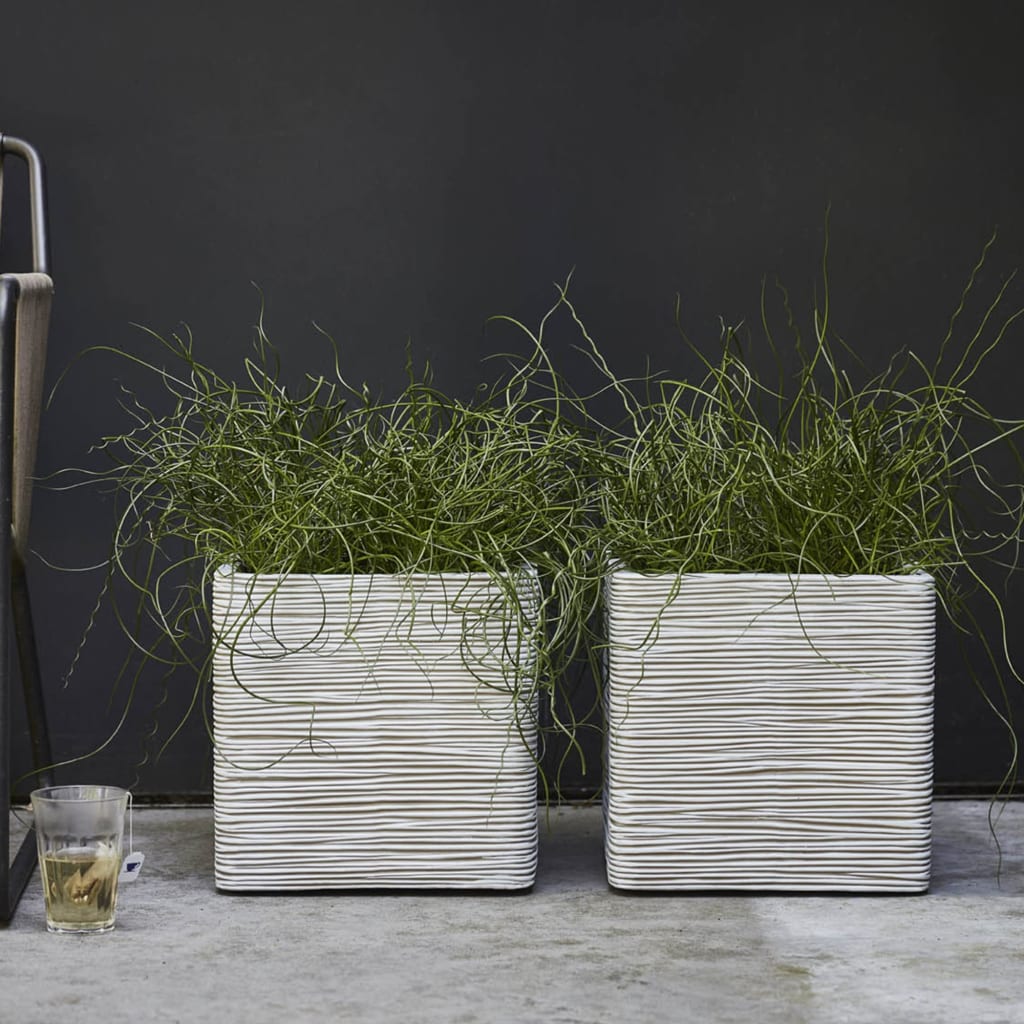 Capi Capi Planter Nature Rib Square 40x40 cm IVORY -COLORED KOFI903