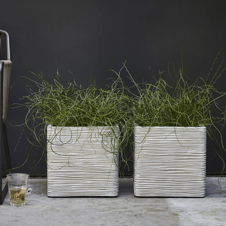 Capi Capi Planter Nature Rib Square 40x40 cm IVORY -COLORED KOFI903