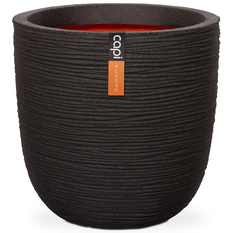 Capi Capi Flowerpot Nature Rib 54x52 cm Black Kblr935