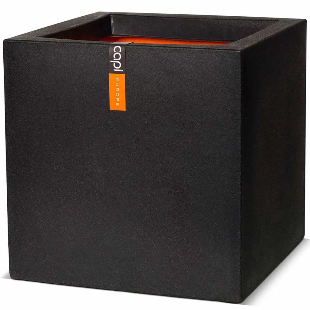 Capi Capi Planter Urban lisse carré 50x50x50 cm Black KBL904