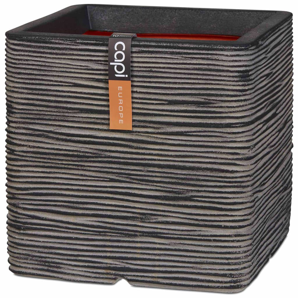 Capi Capi Planter Nature Rib Square 30x30 cm anthracite kofz902