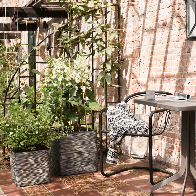 Capi Capi Planter Nature Rib Square 30x30 cm anthracite kofz902