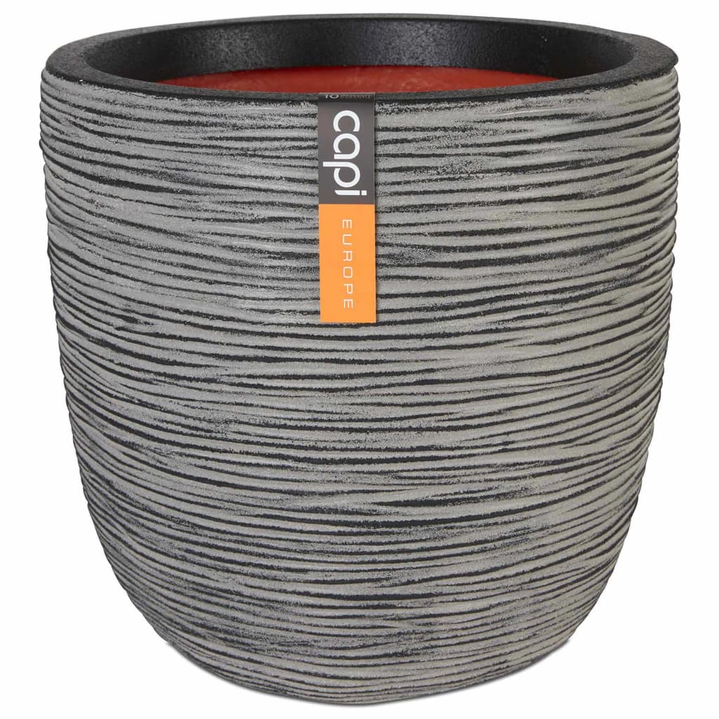 Capi Capi Flowerpot Nature Rib 35x34 cm anthracite kofz932