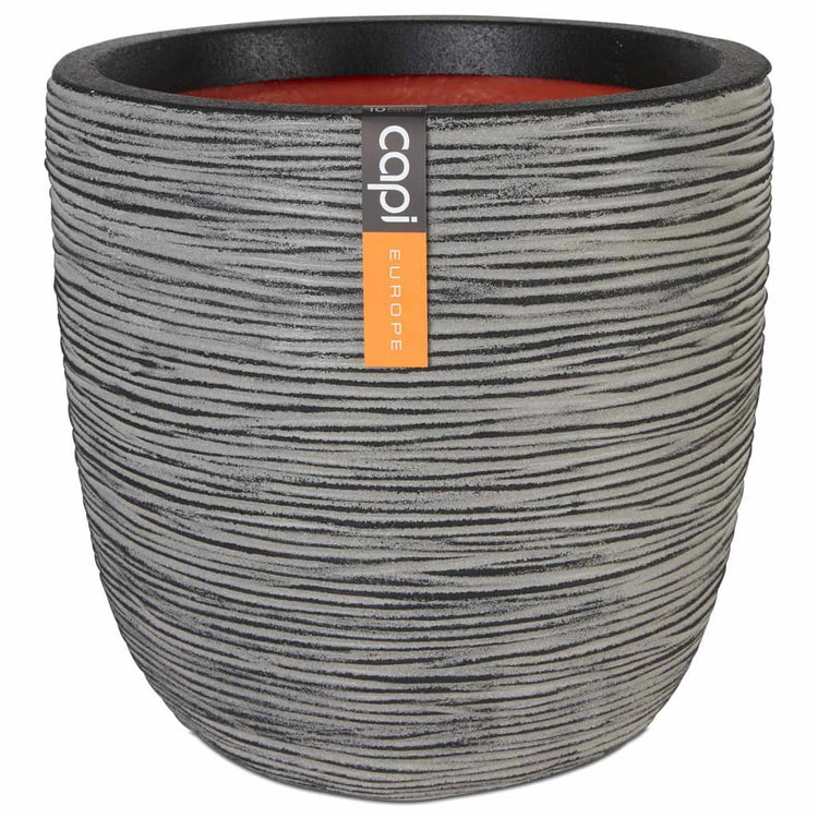 Capi Capi Flowerpot Nature Rib 35x34 cm anthracite kofz932