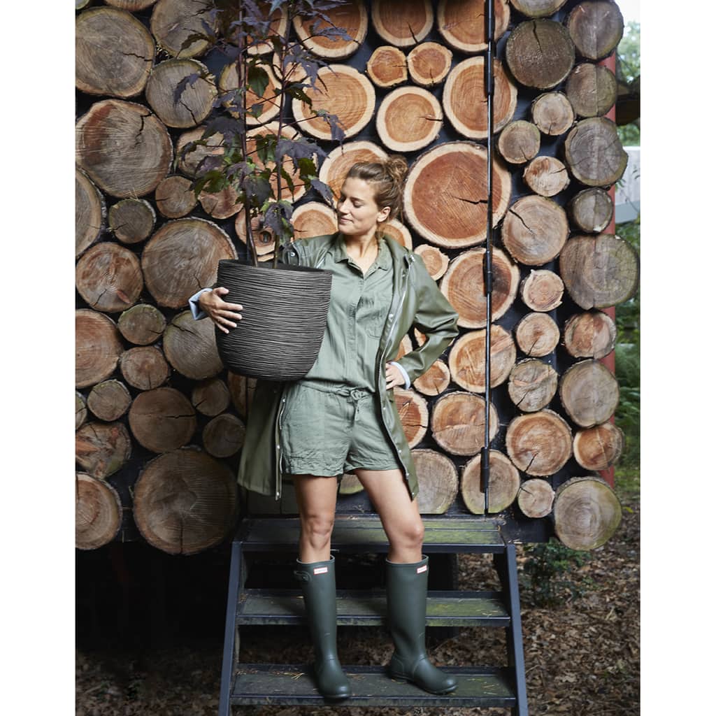 Capi Capi Flowerpot Nature Rib 35x34 cm anthracite kofz932
