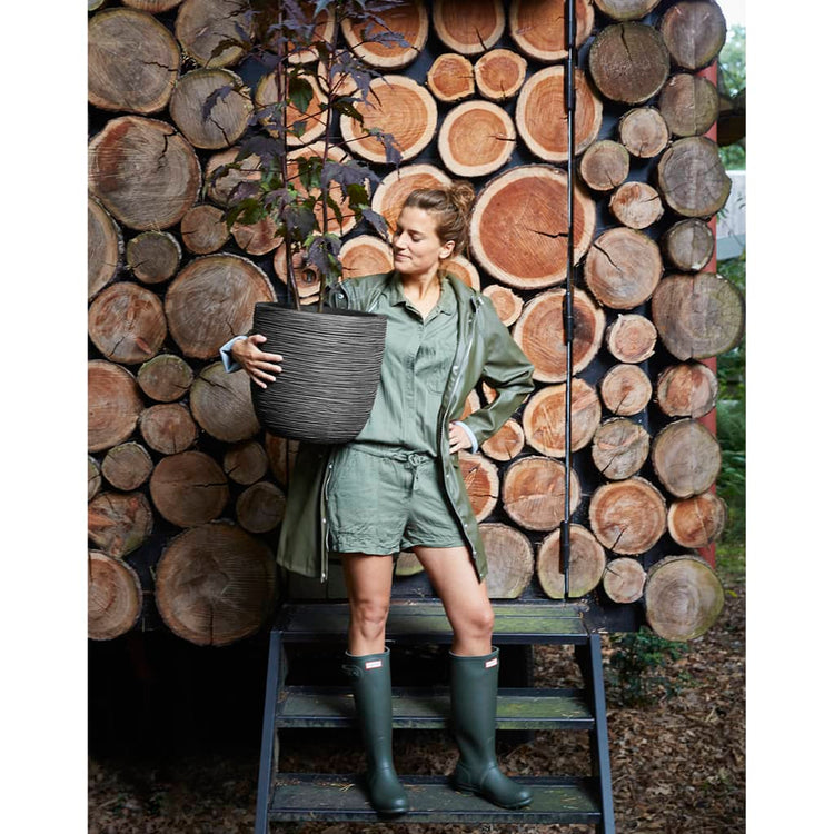 Capi Capi Flowerpot Nature Rib 35x34 cm anthracite kofz932
