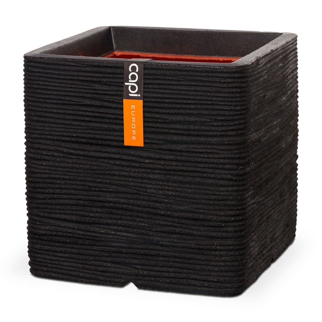 Capi Capi Planter Nature Rib Square 50x50 cm noir