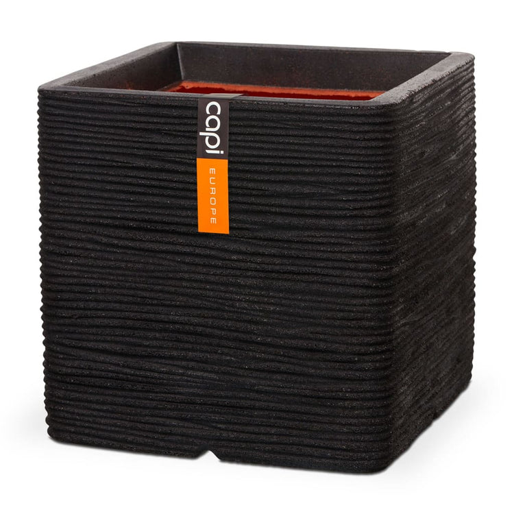 Capi Capi Planter Nature Rib Square 50x50 cm noir
