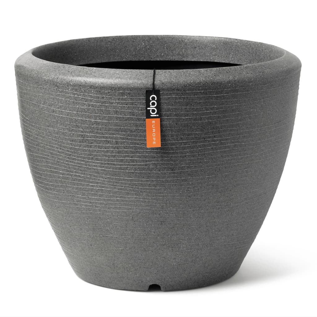 Capi Capi Flowerpot Arc Granite Fusered Low 48x35 cm anthracite -colored