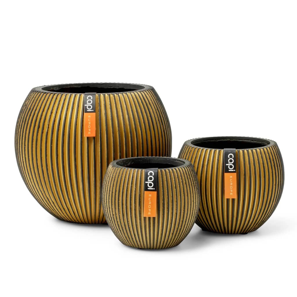 Capi Capi Flower Pot 3 pièces Groove Gold colored