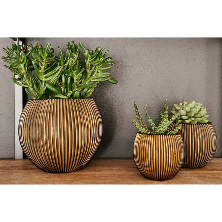 Capi Capi Flower Pot 3 pièces Groove Gold colored