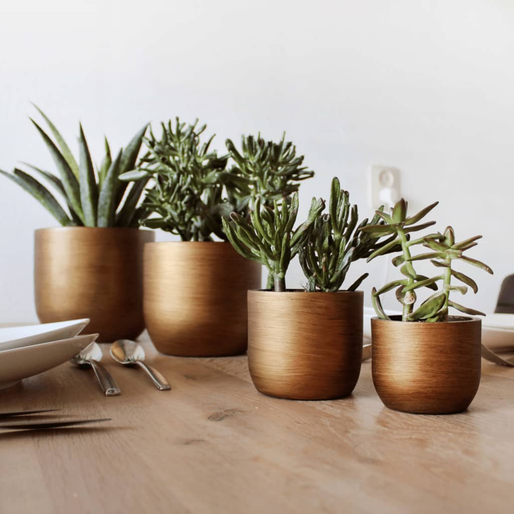 Capi Capi Flower Pot 4 pièces ensemble Lux Retro Gold colored