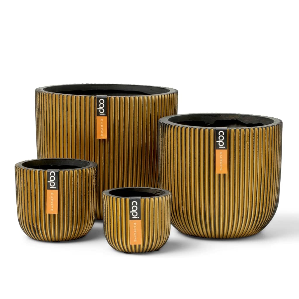 Capi Capi Flower Pot 4 pièces Groove Gold Colored
