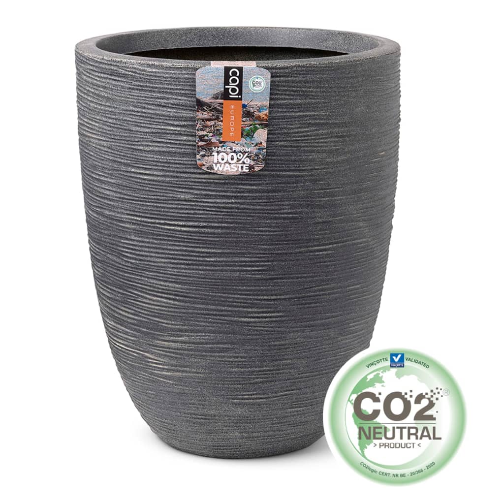 Capi Capi Planter Rible Low Low Elegant 34x46 cm Gray