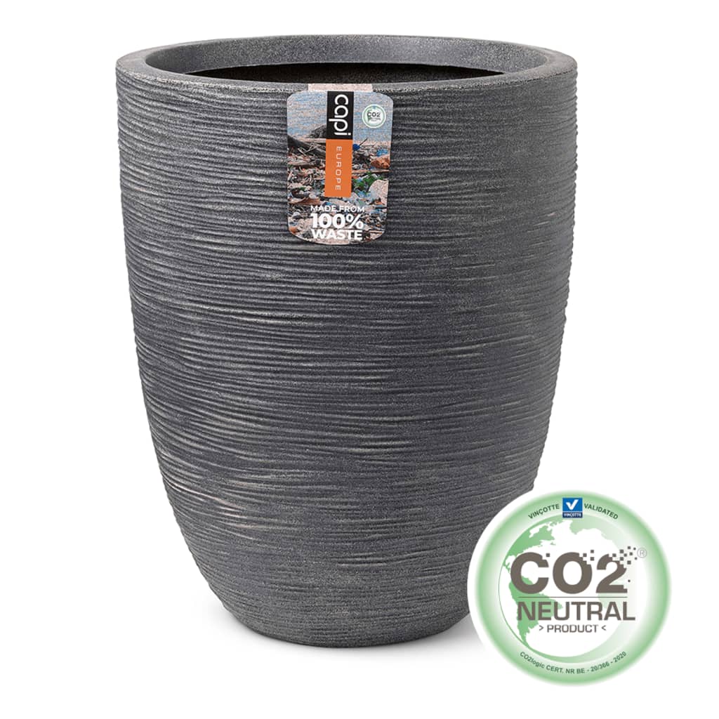 Capi Capi Planter Rible Low Low Elegant 46x58 cm Gray