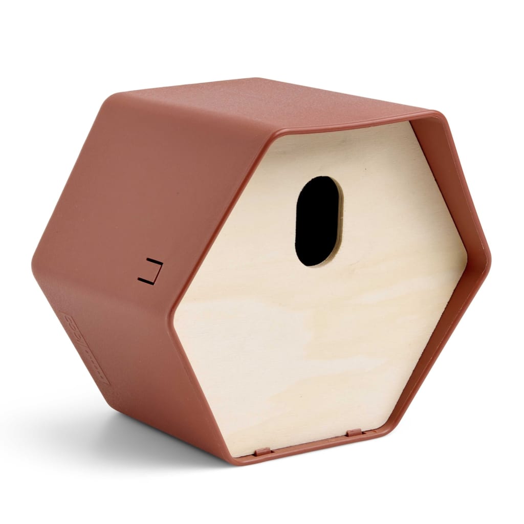 Capi Capi Vogelhuisje Hive 2 Trou ovale 19x23x20 cm brun