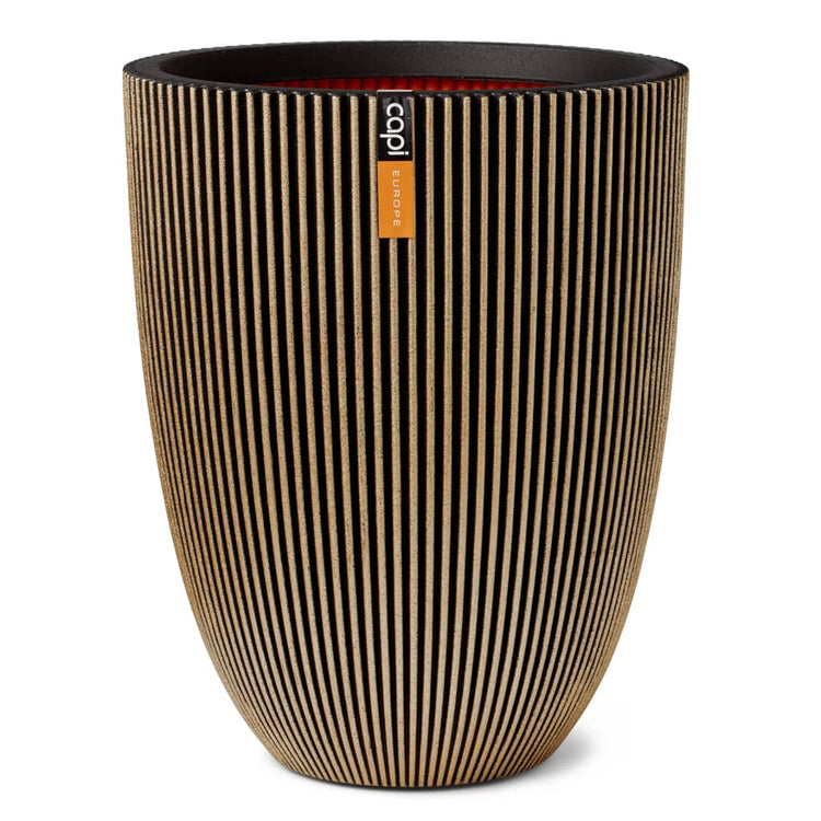 Capi Capi Flowerpot Groove élégant 34x46 cm noir et or de couleur