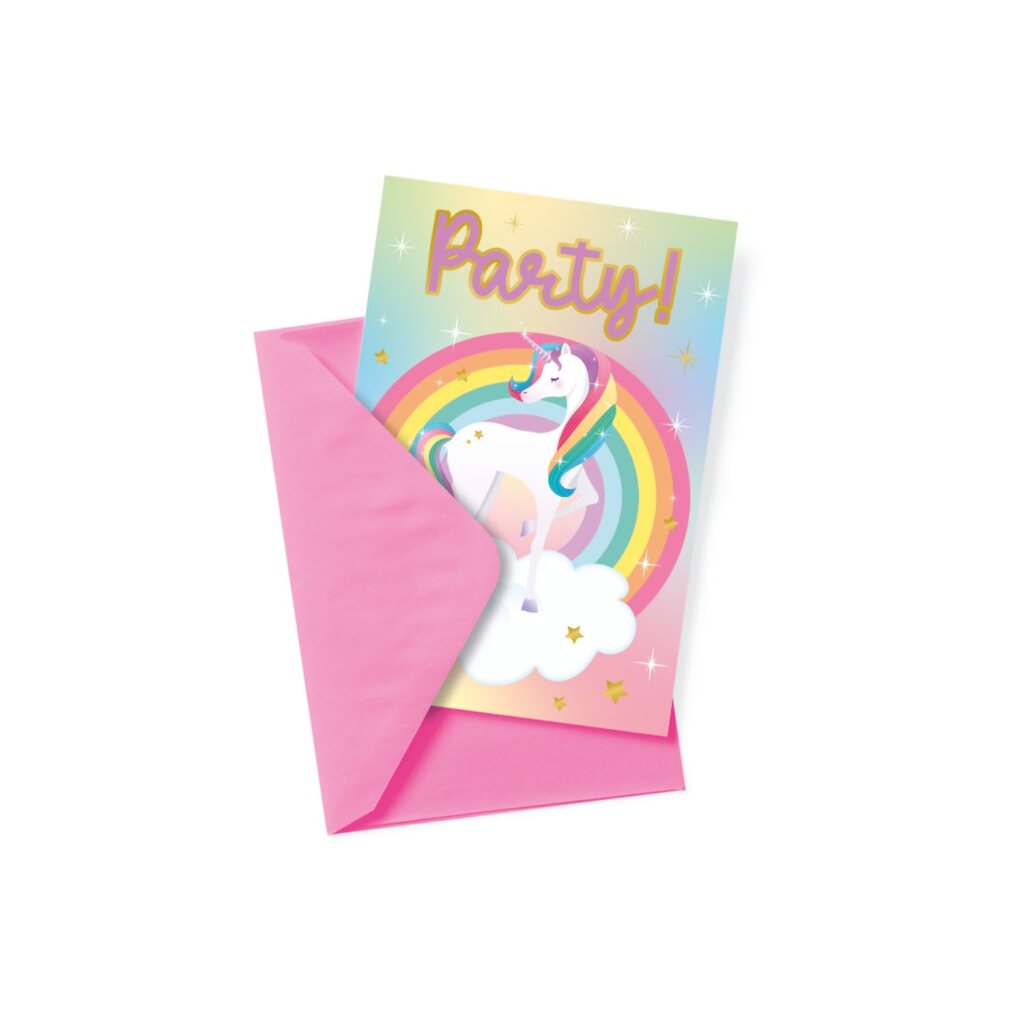 Autres marques de cartes d'invitation à licorne 6 pièces