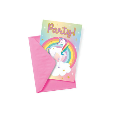 Autres marques de cartes d'invitation à licorne 6 pièces