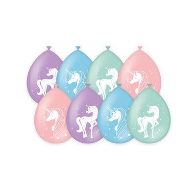 PD-party fête ballons Unicorn 8 pièces rose violet bleu vert