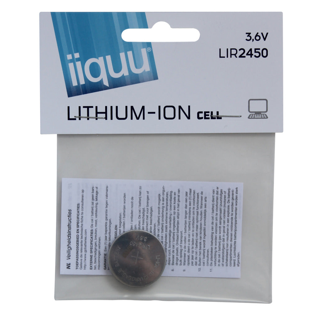 Iiquu iiquu bouton cellule li-ion lir2450