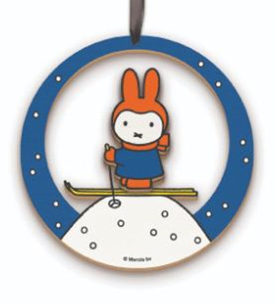 Miffy Noël pendentif bois hiver ø7,5cm